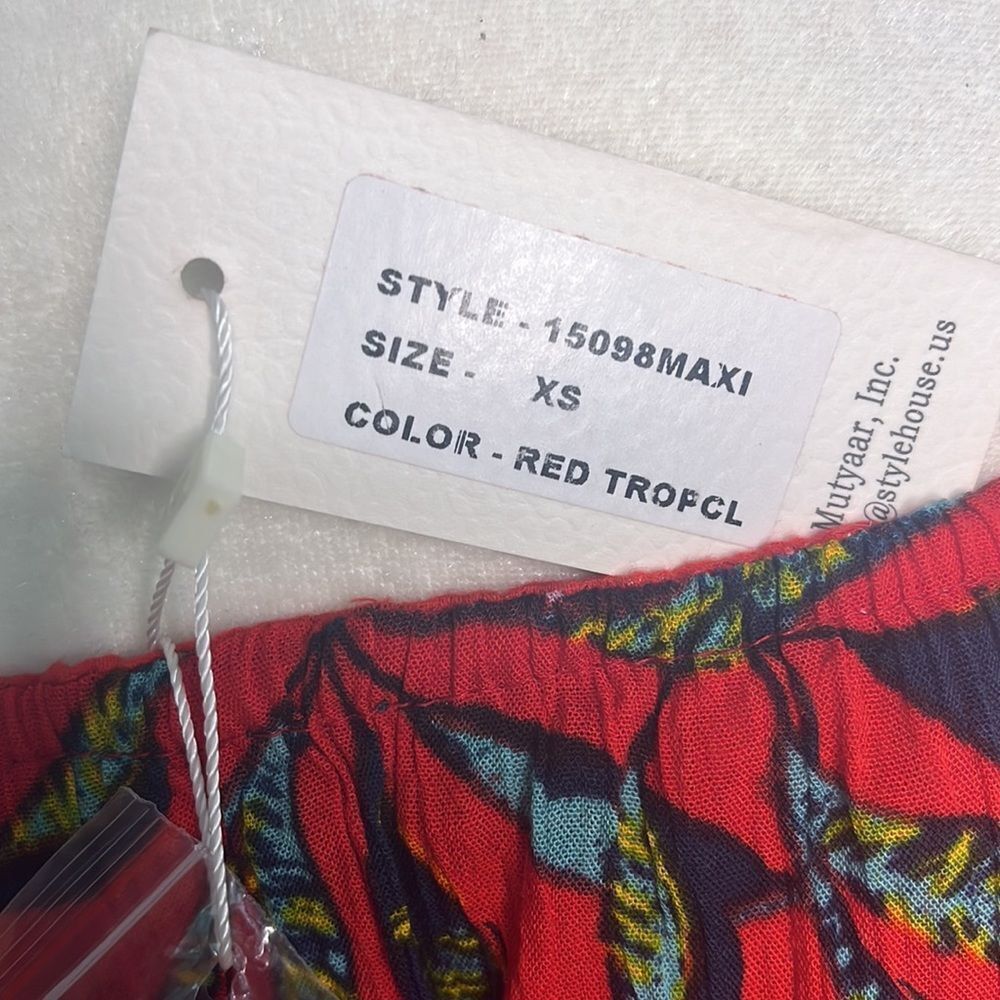 Red Floral Maxi Dress - Picture 5 of 5